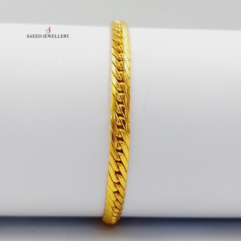 21K اسوارة جنزير مبسط-مجوهرات الشيخ سعيد-Saeed Jewelry 