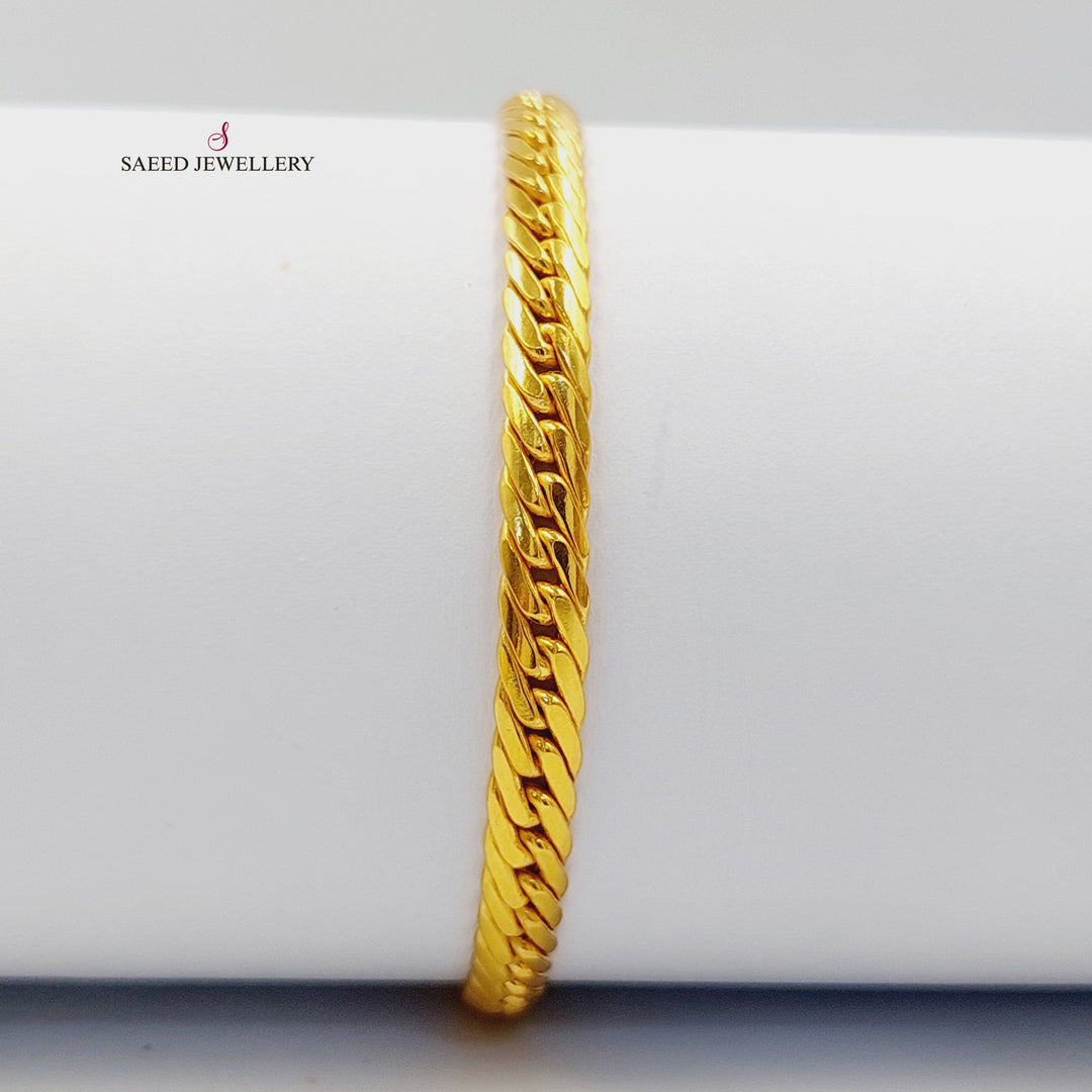 21K اسوارة جنزير مبسط-مجوهرات الشيخ سعيد-Saeed Jewelry 