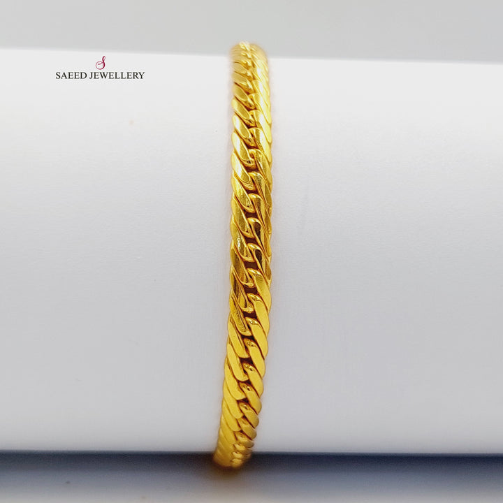 21K اسوارة جنزير مبسط-مجوهرات الشيخ سعيد-Saeed Jewelry 