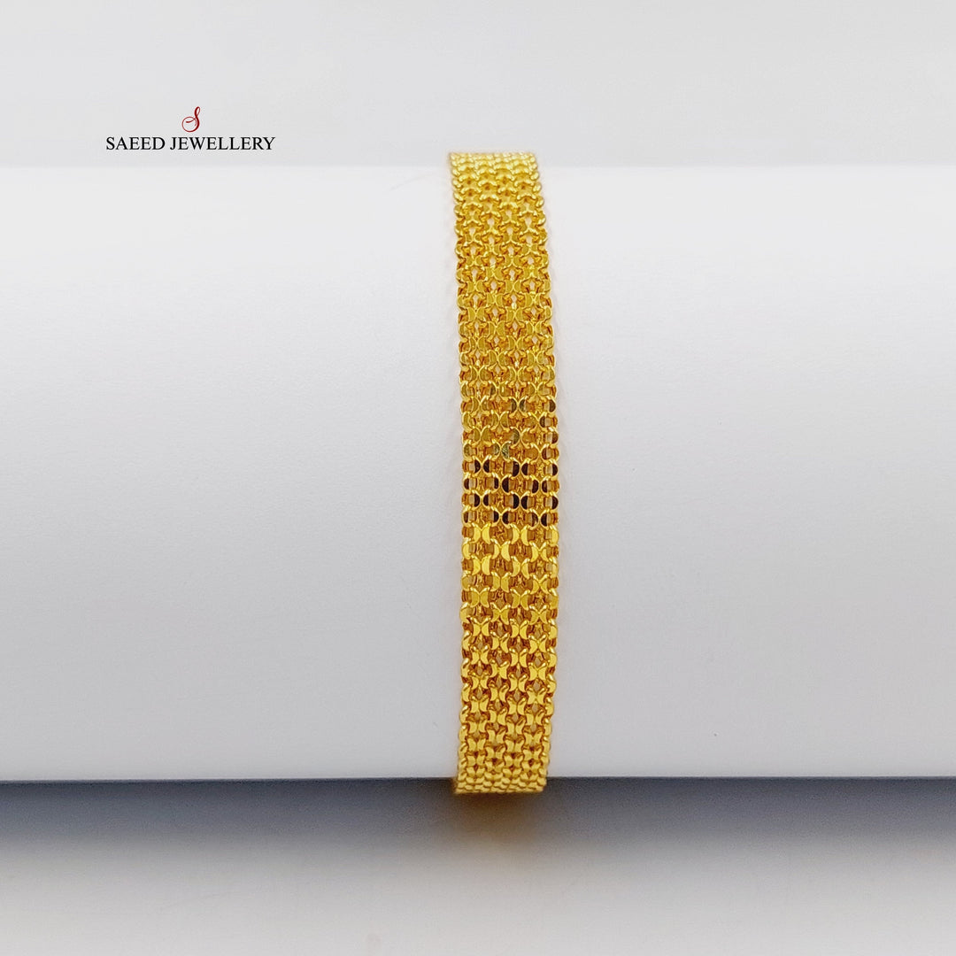 21K Gold Flat Fancy Bracelet by Saeed Jewelry - Image 1