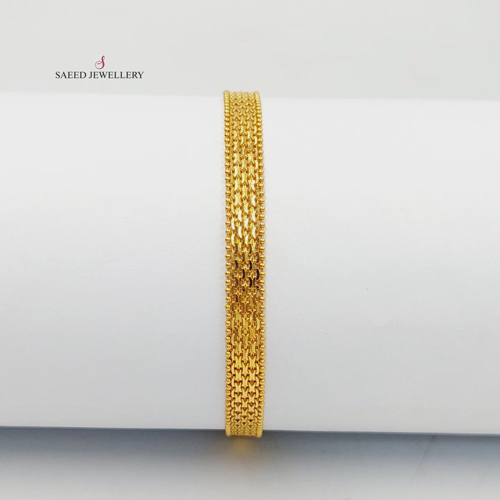 21K Gold Flat Fancy Bracelet by Saeed Jewelry - Image 1