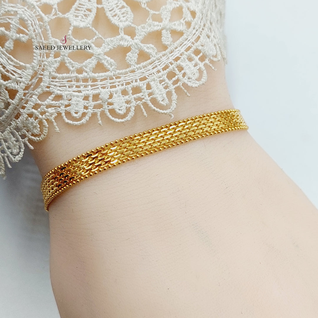 21K Gold Flat Fancy Bracelet by Saeed Jewelry - Image 5