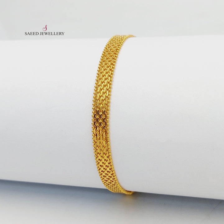 21K Gold Flat Fancy Bracelet by Saeed Jewelry - Image 3