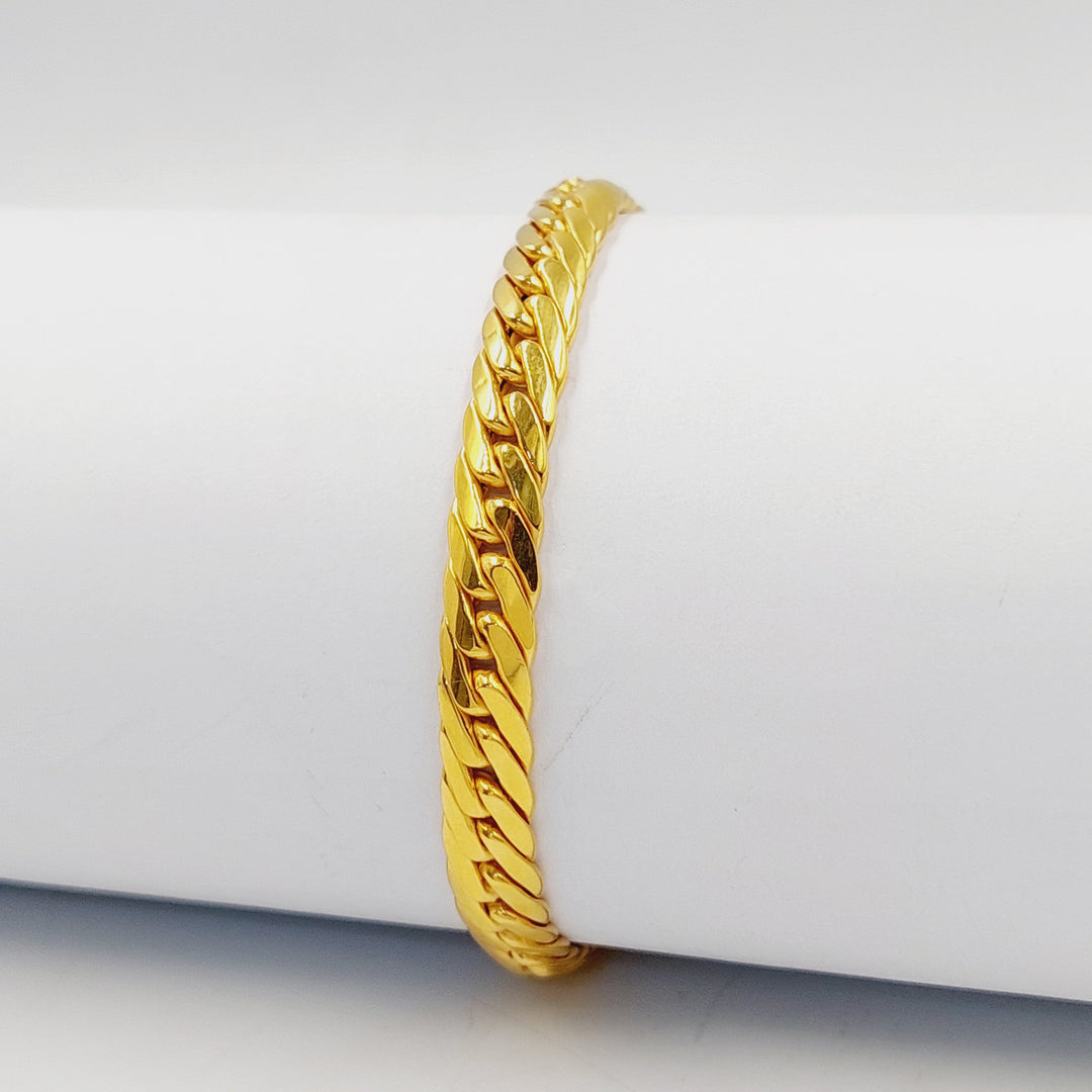 21K Gold Flat Snake Bracelet by Saeed Jewelry - Image 1