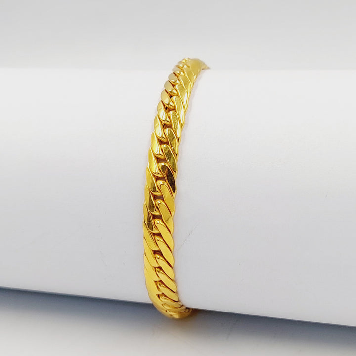 21K Gold Flat Snake Bracelet by Saeed Jewelry - Image 1