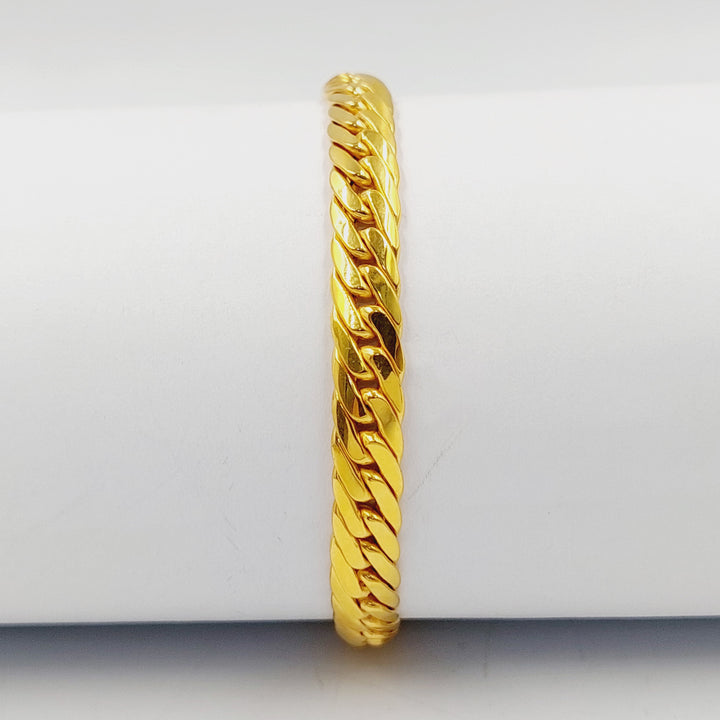 21K Gold Flat Snake Bracelet by Saeed Jewelry - Image 2