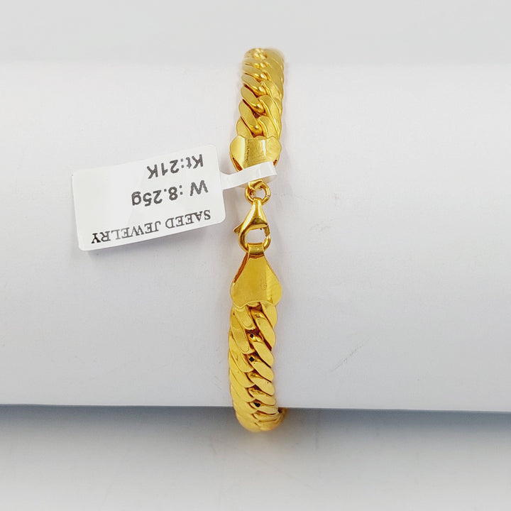 21K Gold Flat Snake Bracelet by Saeed Jewelry - Image 3