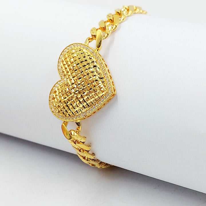 21K اسوارة جنزير قلب-مجوهرات الشيخ سعيد-Saeed Jewelry 