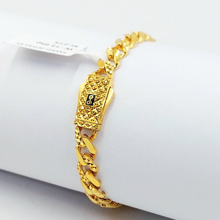 21K اسوارة جنزير قلب-مجوهرات الشيخ سعيد-Saeed Jewelry 