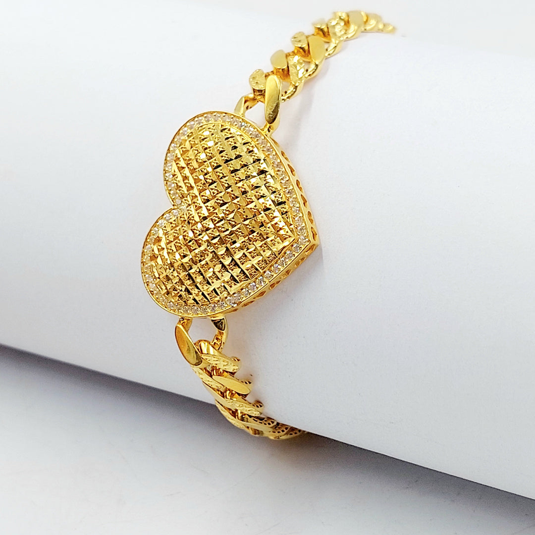 21K اسوارة جنزير قلب-مجوهرات الشيخ سعيد-Saeed Jewelry 