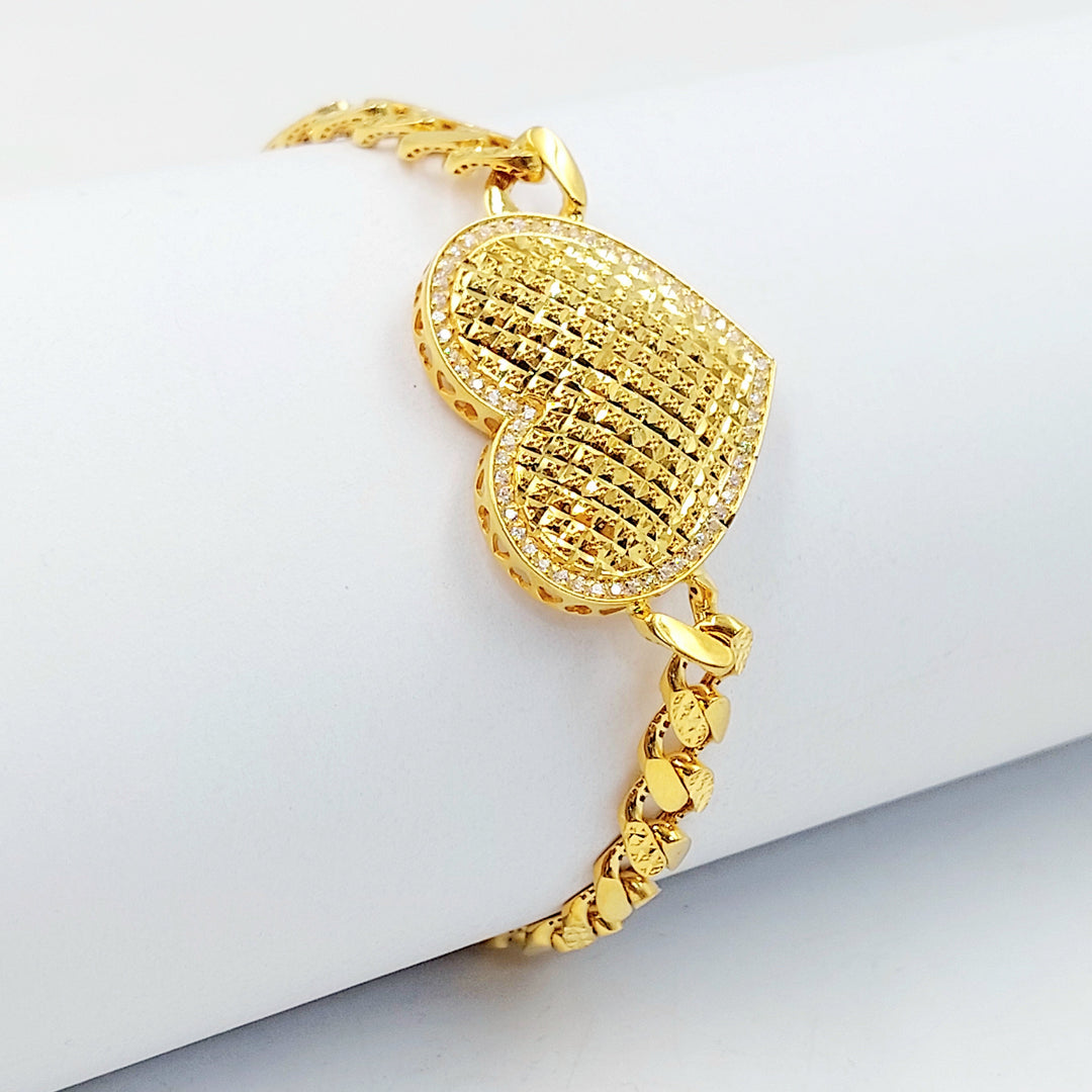 21K اسوارة جنزير قلب-مجوهرات الشيخ سعيد-Saeed Jewelry 