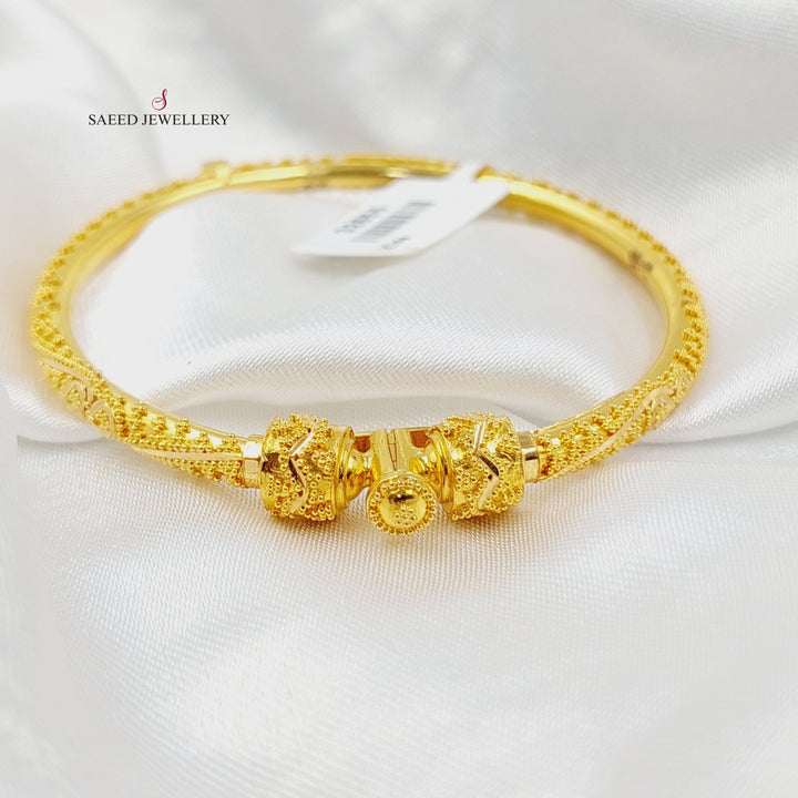 21K Gold Indian Twisted Bracelet by Saeed Jewelry - Image 1