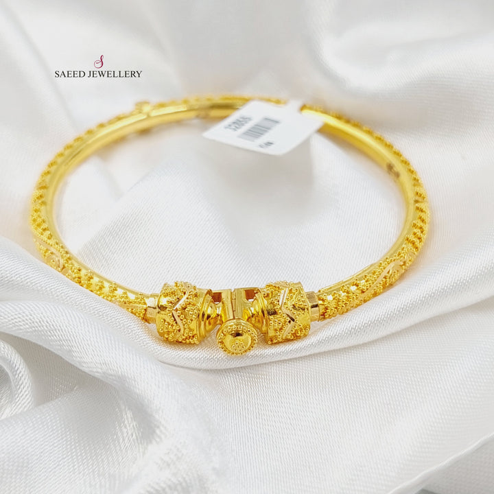 21K Gold Indian Twisted Bracelet by Saeed Jewelry - Image 3