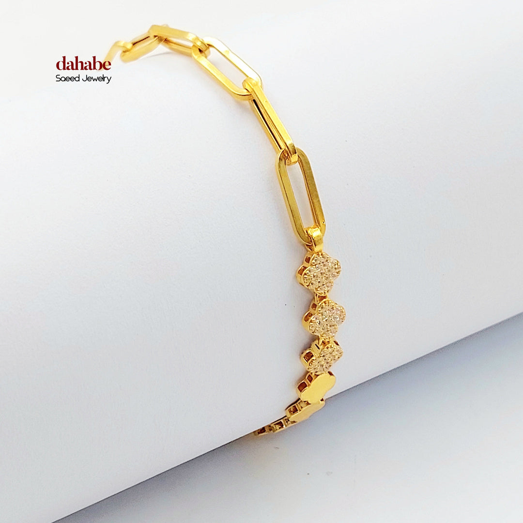 Joy Paperclip Bracelet Made of 21K Gold by Saeed Jewelry 