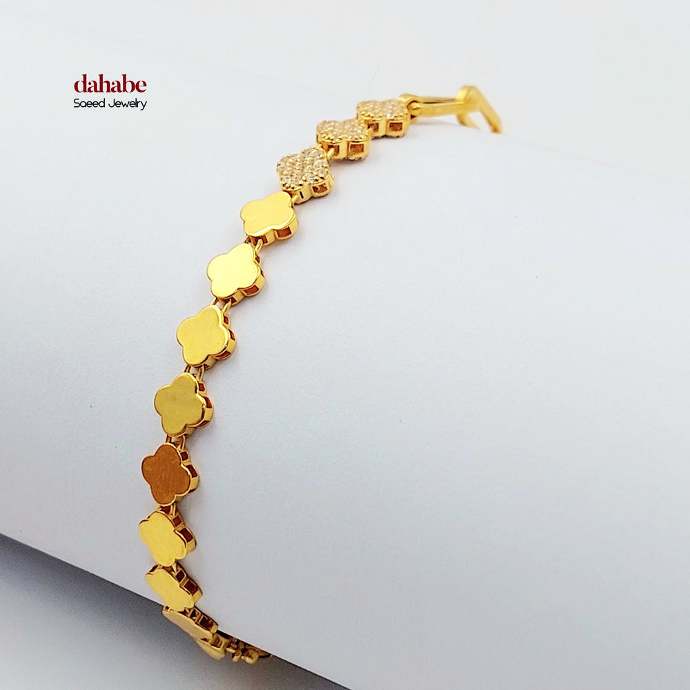 Joy Paperclip Bracelet Made of 21K Gold by Saeed Jewelry 