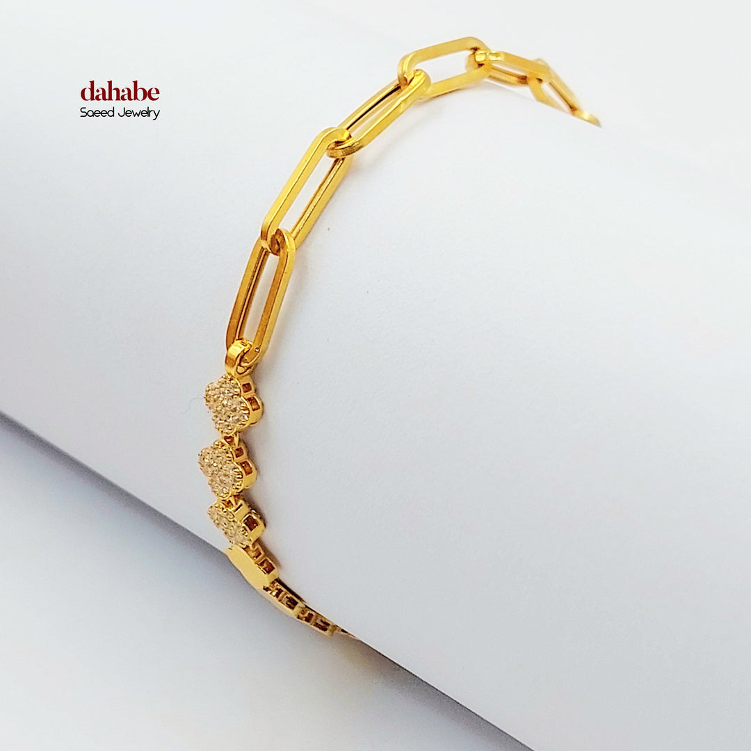 Joy Paperclip Bracelet Made of 21K Gold by Saeed Jewelry 