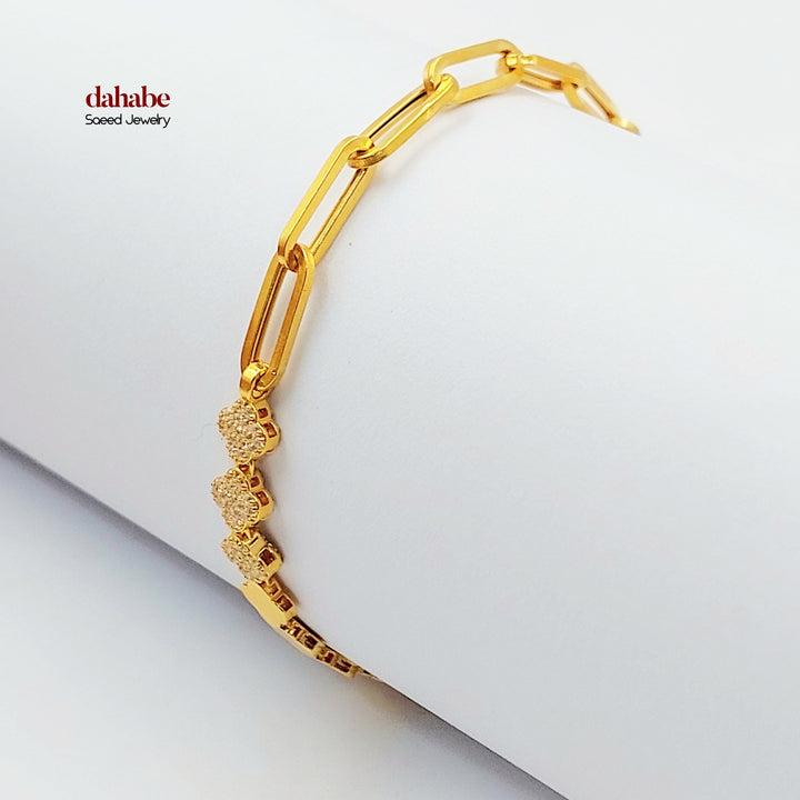 Joy Paperclip Bracelet Made of 21K Gold by Saeed Jewelry 