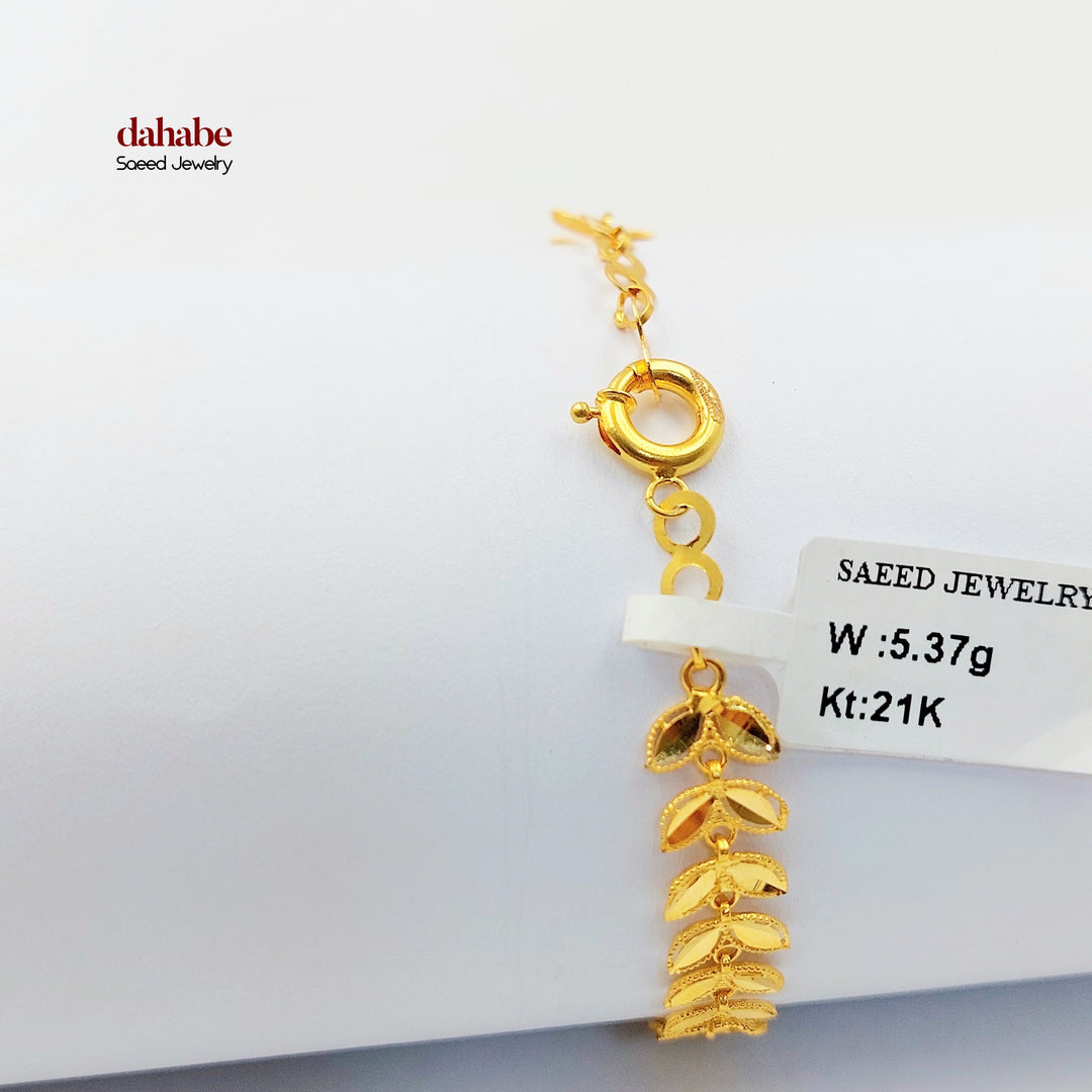 Leaf Bracelet Made of 21K Gold by Saeed Jewelry 