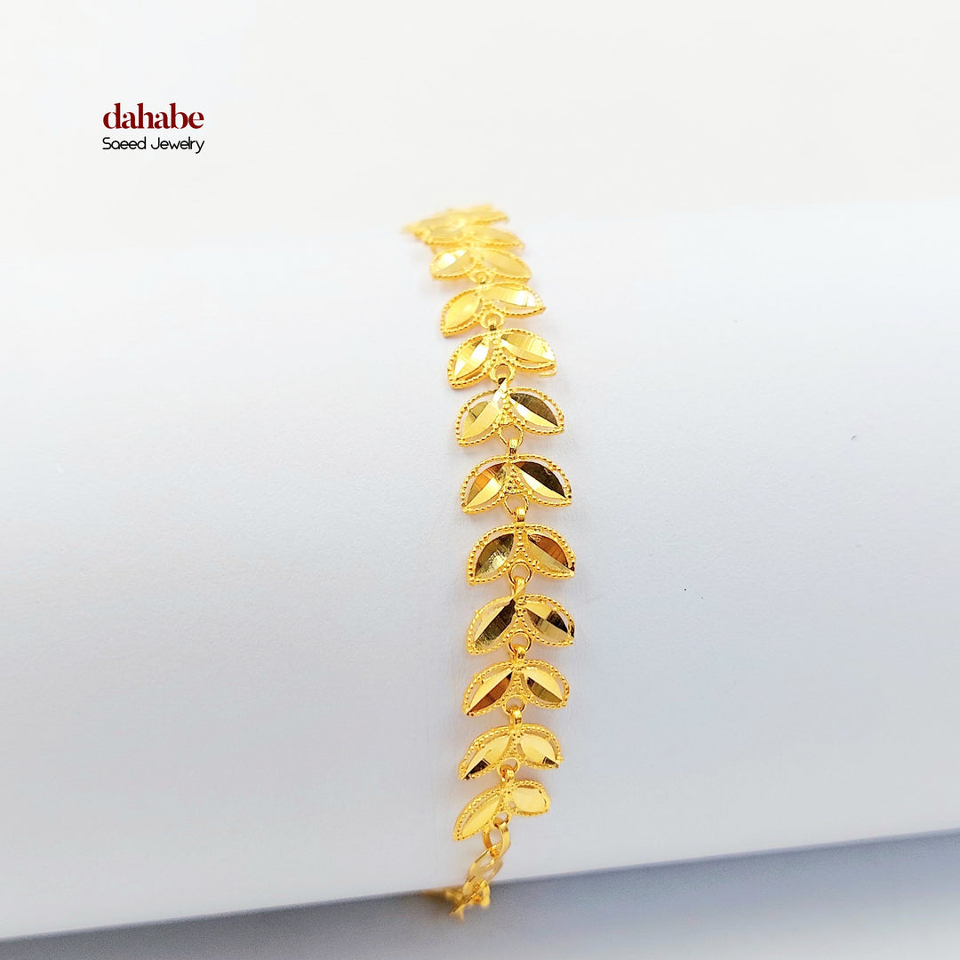 Leaf Bracelet Made of 21K Gold by Saeed Jewelry 
