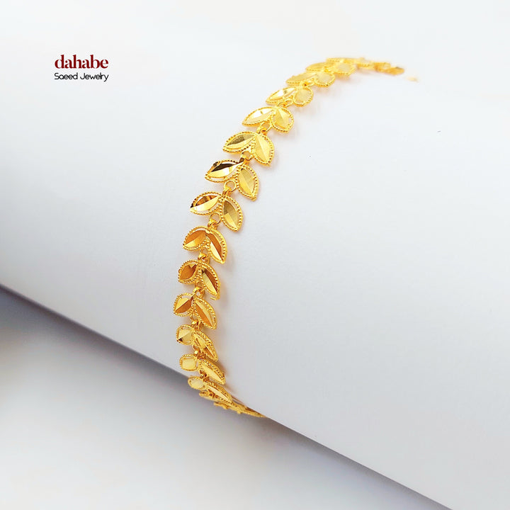 Leaf Bracelet Made of 21K Gold by Saeed Jewelry 