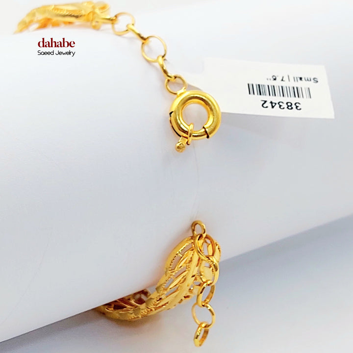 21K اسوارة ورق الشجر-مجوهرات الشيخ سعيد-Saeed Jewelry 