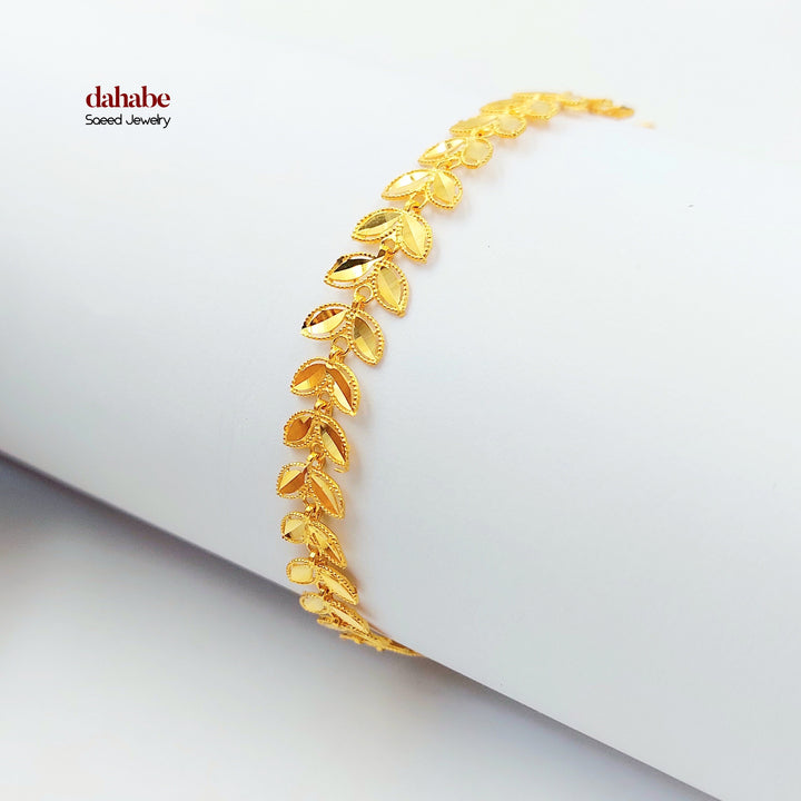 Leaf Bracelet Made of 21K Gold by Saeed Jewelry 