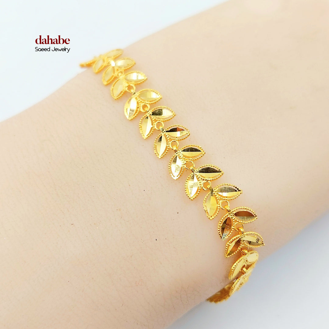 Leaf Bracelet Made of 21K Gold by Saeed Jewelry 