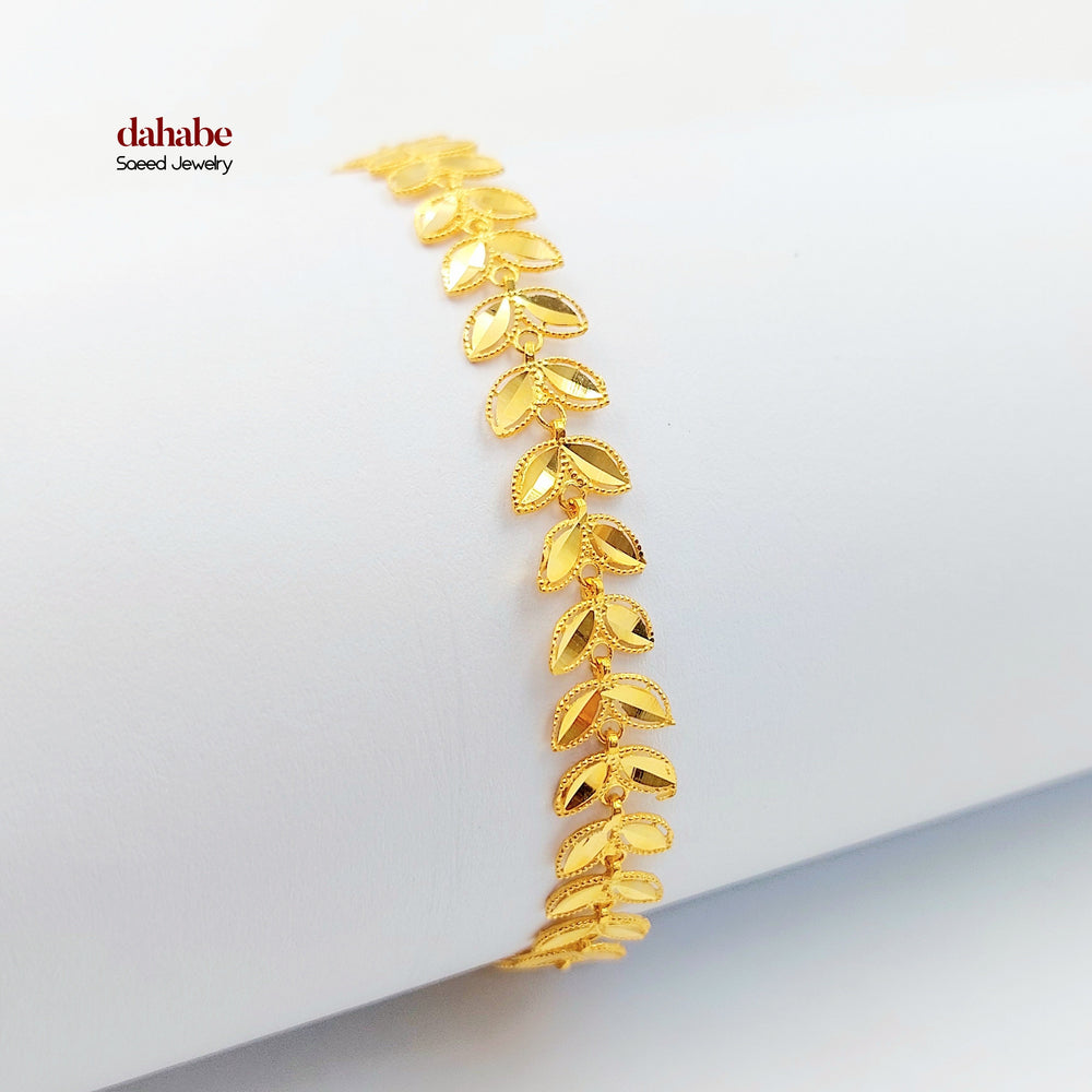 Leaf Bracelet Made of 21K Gold by Saeed Jewelry 