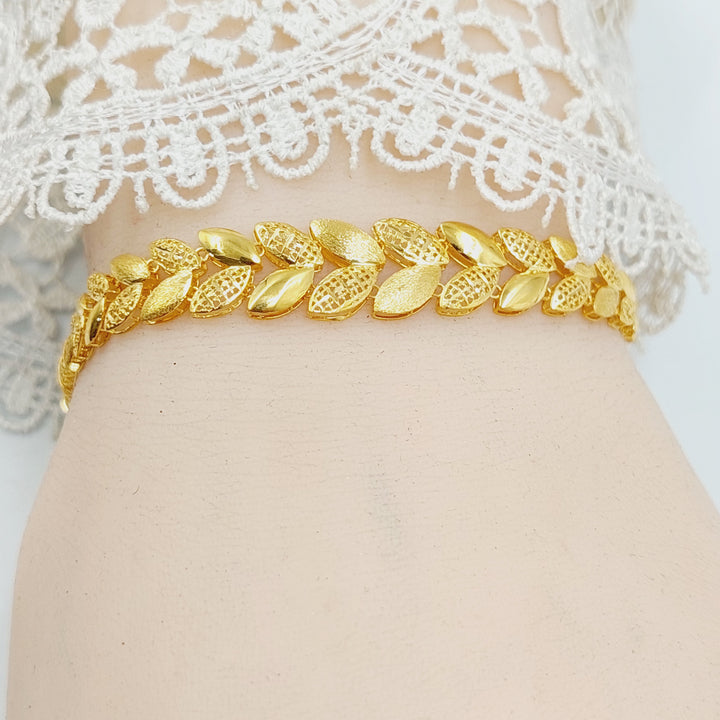 Leaf Bracelet Made of 21K Gold by Saeed Jewelry 