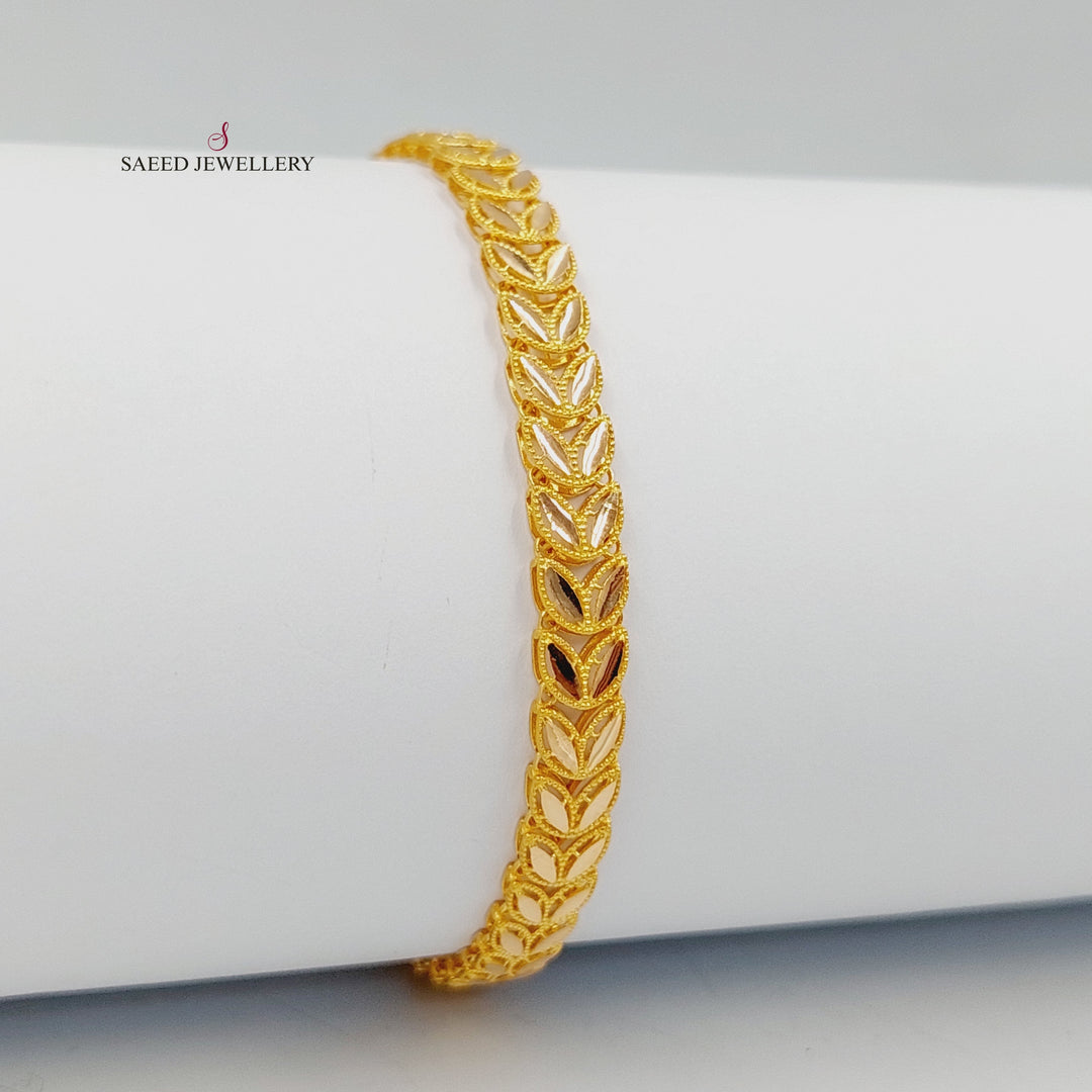 21K Gold Leaf Bracelet by Saeed Jewelry - Image 3