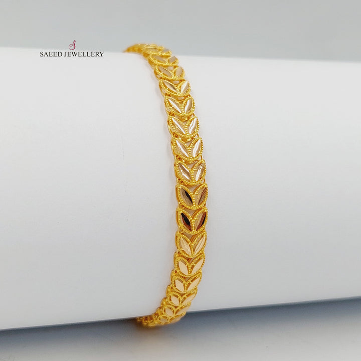 21K Gold Leaf Bracelet by Saeed Jewelry - Image 3