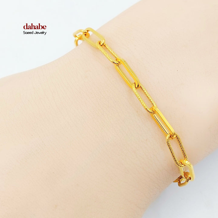 21K اسوارة بيبر كليب ناعم-مجوهرات الشيخ سعيد-Saeed Jewelry 