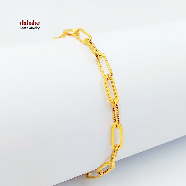 21K اسوارة بيبر كليب ناعم-مجوهرات الشيخ سعيد-Saeed Jewelry 