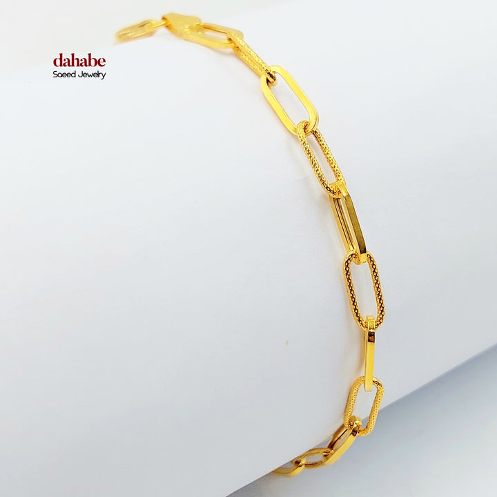 21K اسوارة بيبر كليب ناعم-مجوهرات الشيخ سعيد-Saeed Jewelry 