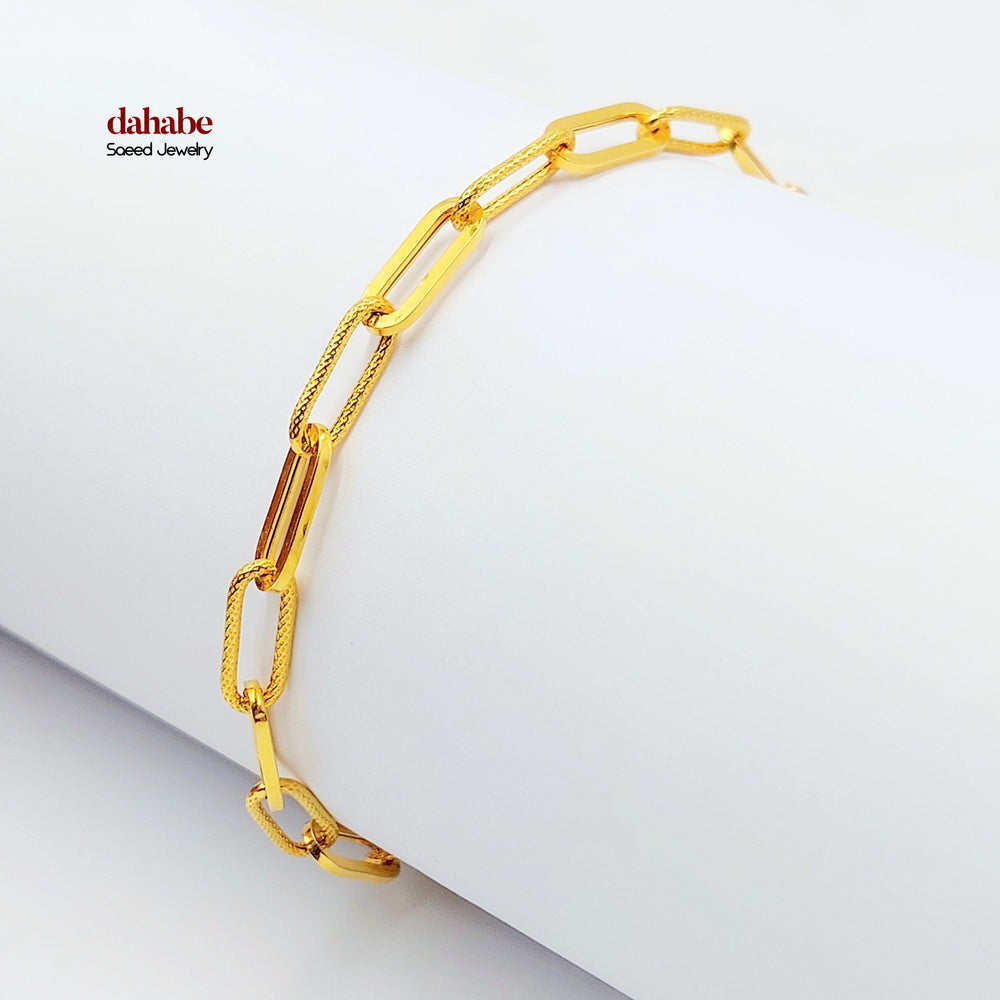 21K اسوارة بيبر كليب ناعم-مجوهرات الشيخ سعيد-Saeed Jewelry 