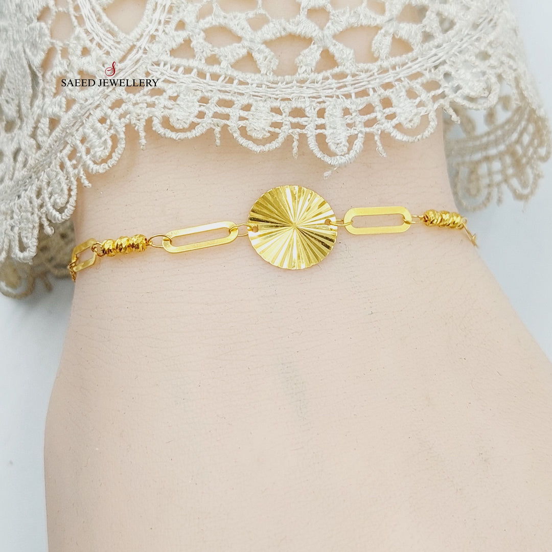 21K Gold Light Paperclip Bracelet by Saeed Jewelry - Image 5