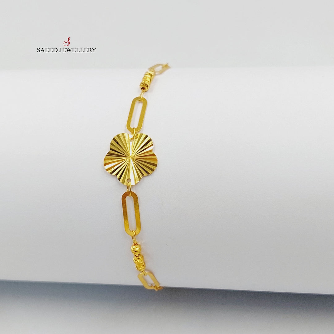 21K Gold Light Paperclip Bracelet by Saeed Jewelry - Image 3