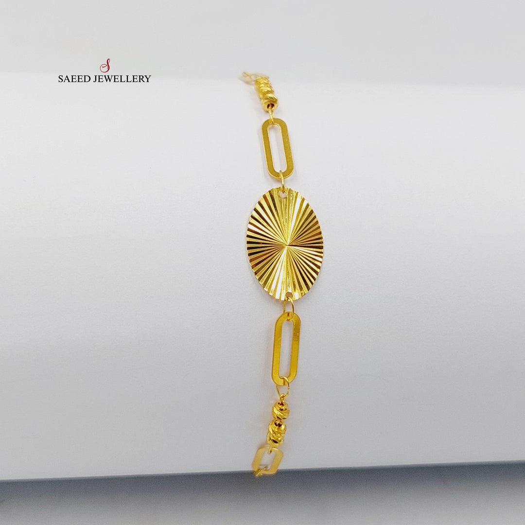 21K Gold Light Paperclip Bracelet by Saeed Jewelry - Image 1