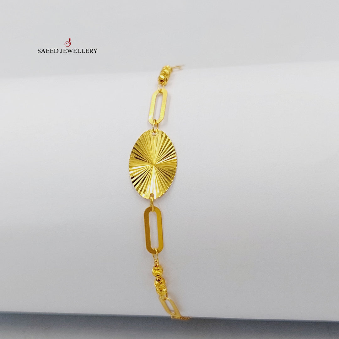 21K Gold Light Paperclip Bracelet by Saeed Jewelry - Image 3