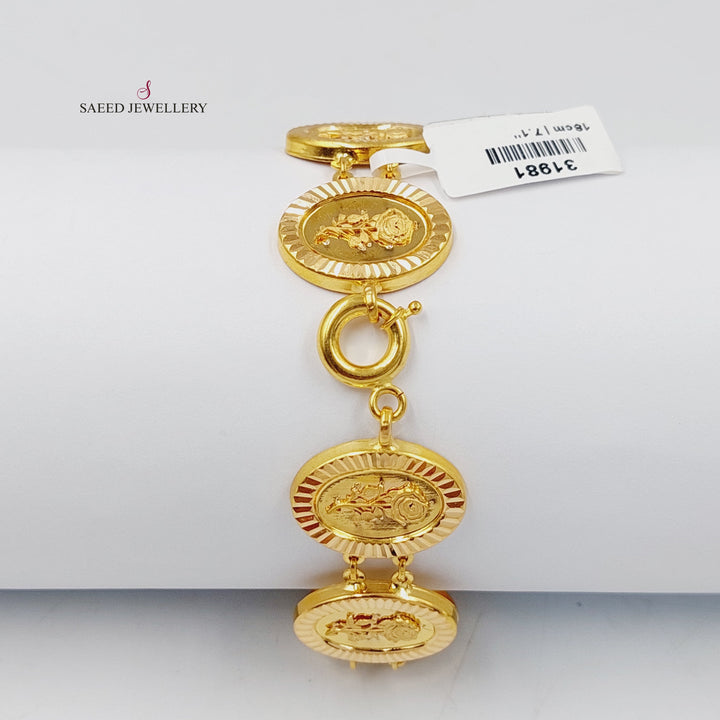 21K Gold Ounce Bracelet by Saeed Jewelry - Image 4