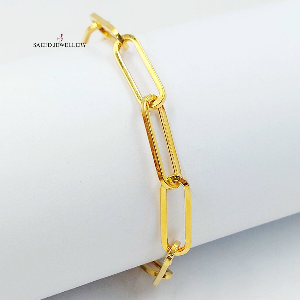 Paperclip Bracelet Made of 21K Gold by Saeed Jewelry 