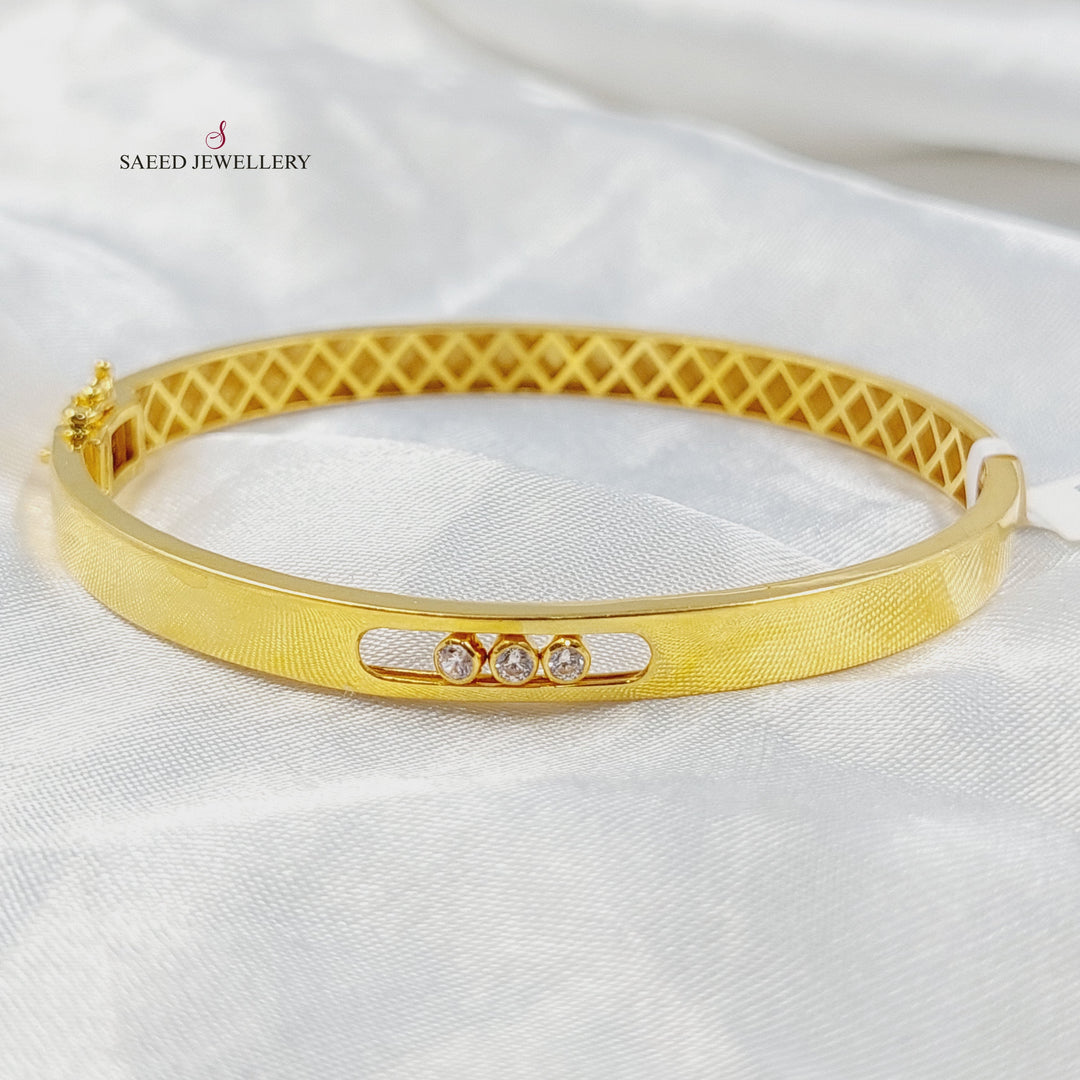 21K Gold Paperclip Bracelet by Saeed Jewelry - Image 3