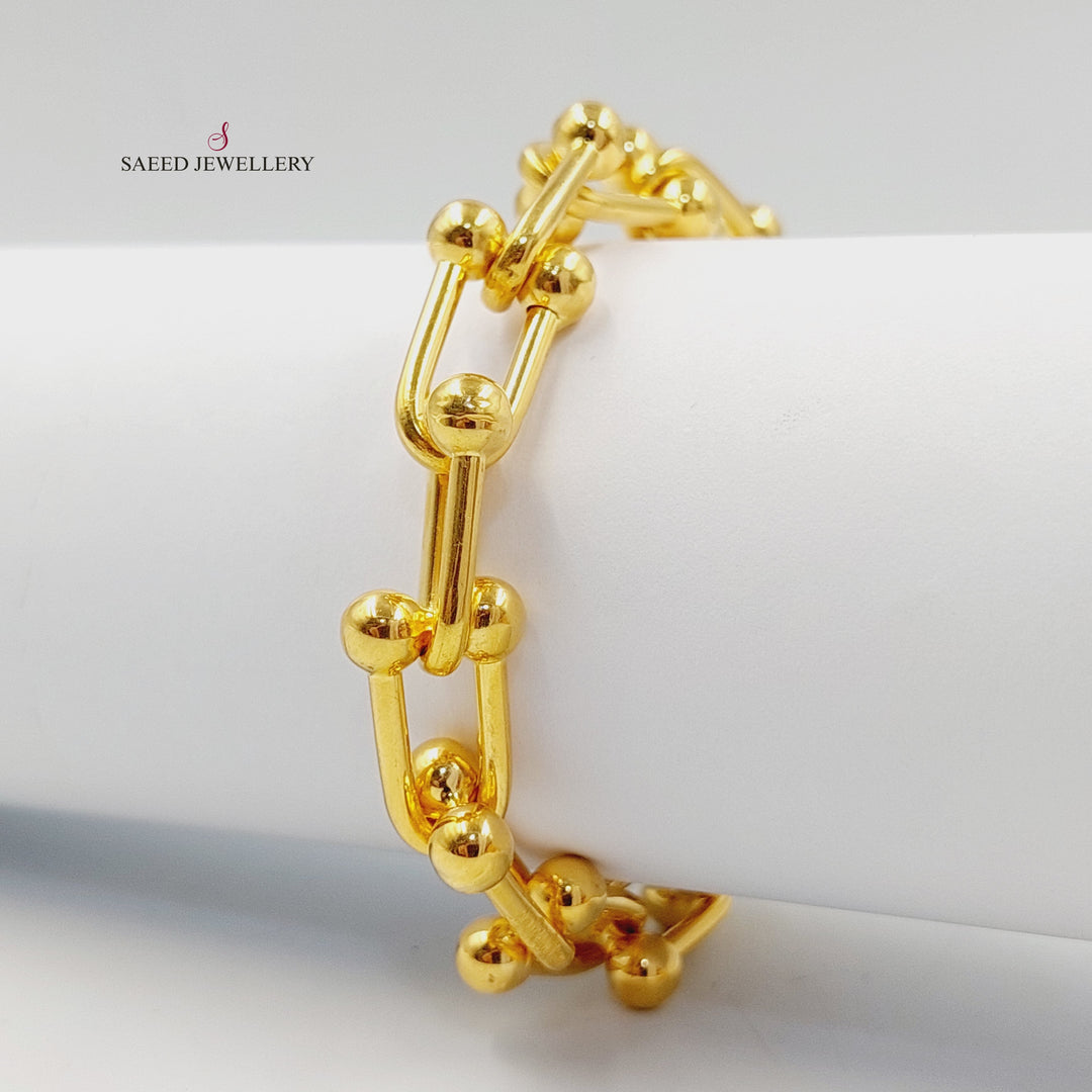 Paperclip Bracelet Made of 21K Gold by Saeed Jewelry 