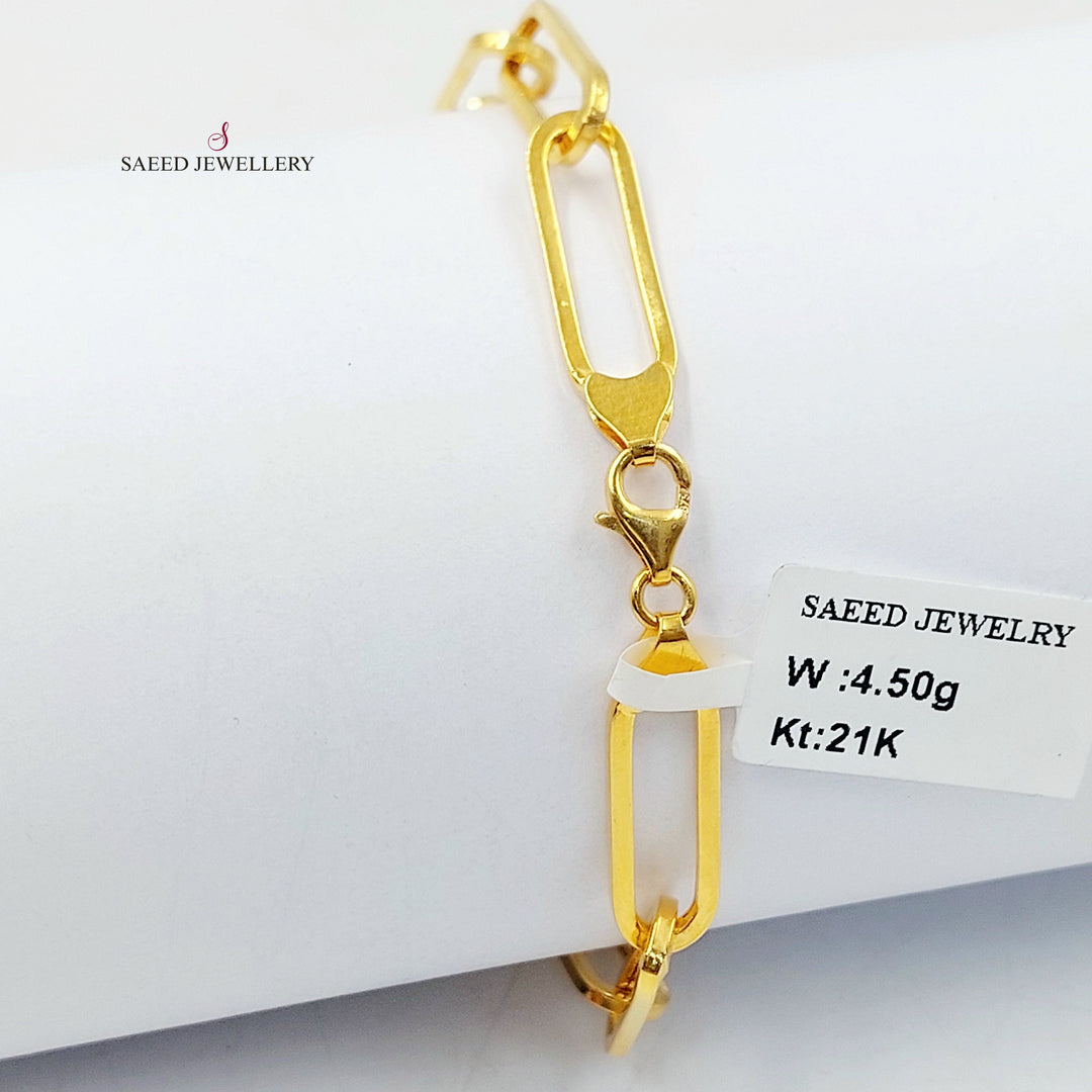 Paperclip Bracelet Made of 21K Gold by Saeed Jewelry 