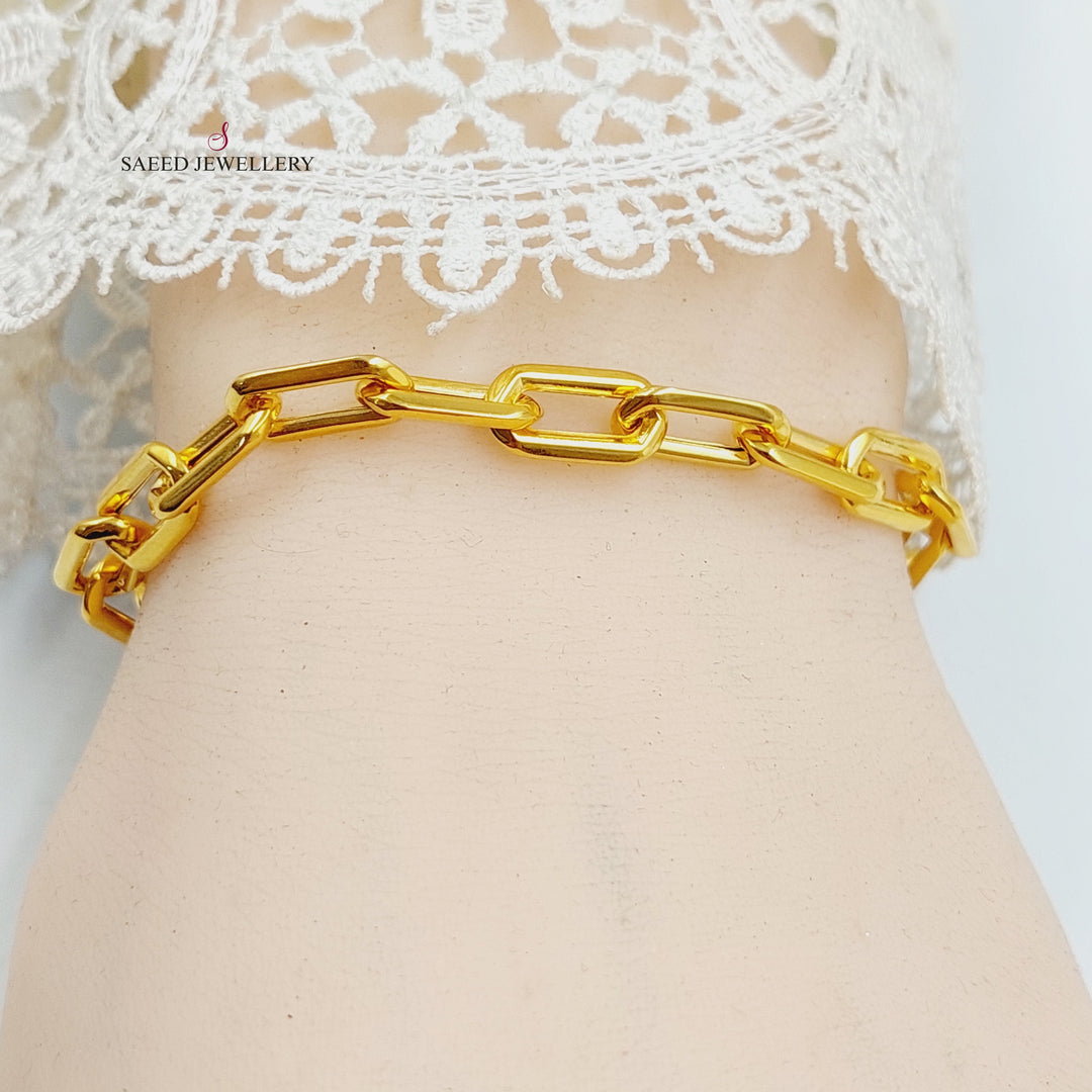 Paperclip Bracelet Made of 21K Gold by Saeed Jewelry 