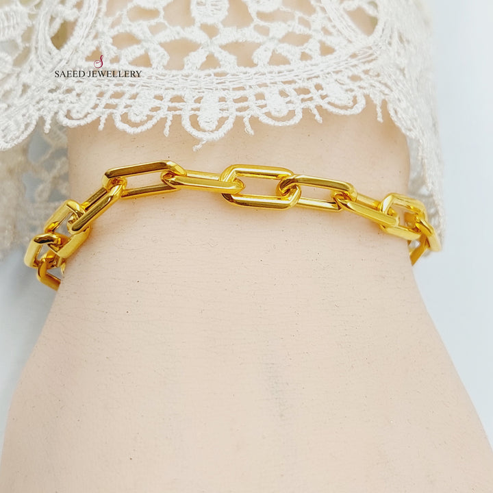 Paperclip Bracelet Made of 21K Gold by Saeed Jewelry 