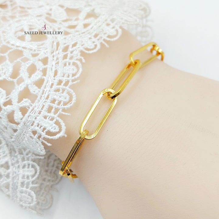 Paperclip Bracelet Made of 21K Gold by Saeed Jewelry 