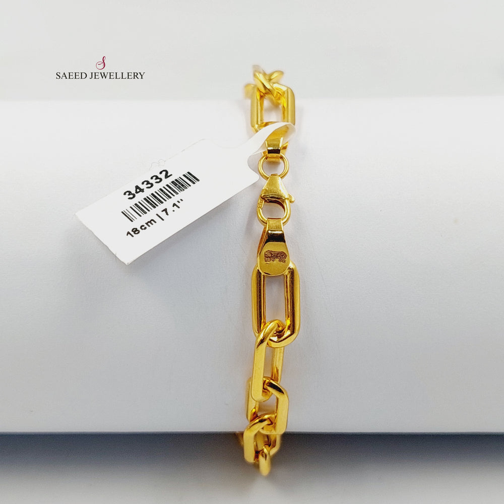 Paperclip Bracelet Made of 21K Gold by Saeed Jewelry 