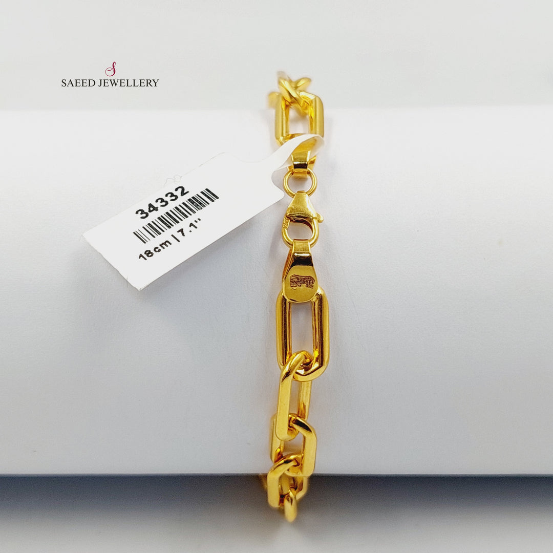 Paperclip Bracelet Made of 21K Gold by Saeed Jewelry 