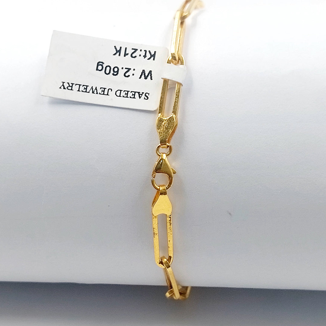 Paperclip Bracelet Made of 21K Gold by Saeed Jewelry 